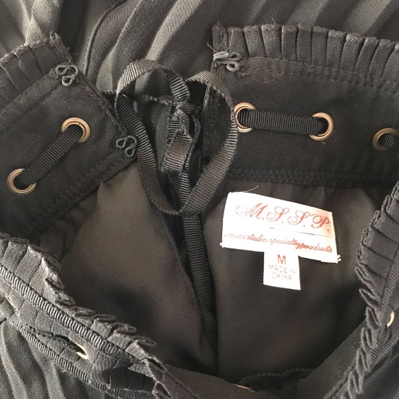 M.S.S.P. M pleated black dress Ss M - Picture 6 of 7